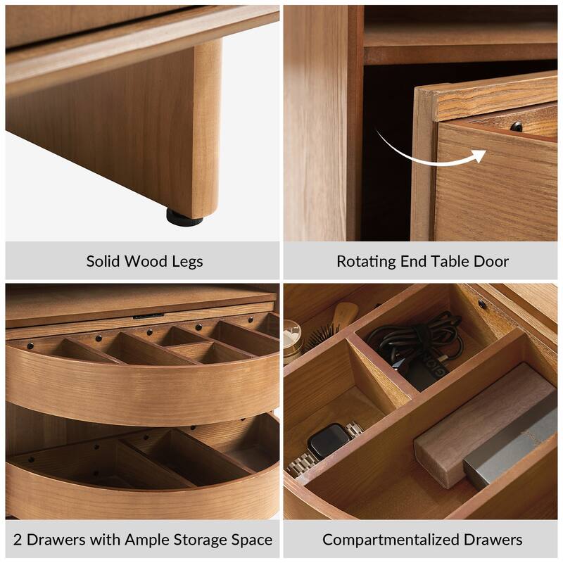 Faustus Modern 28"Tall End Table Set of 2 with Drawers by HULALA HOME