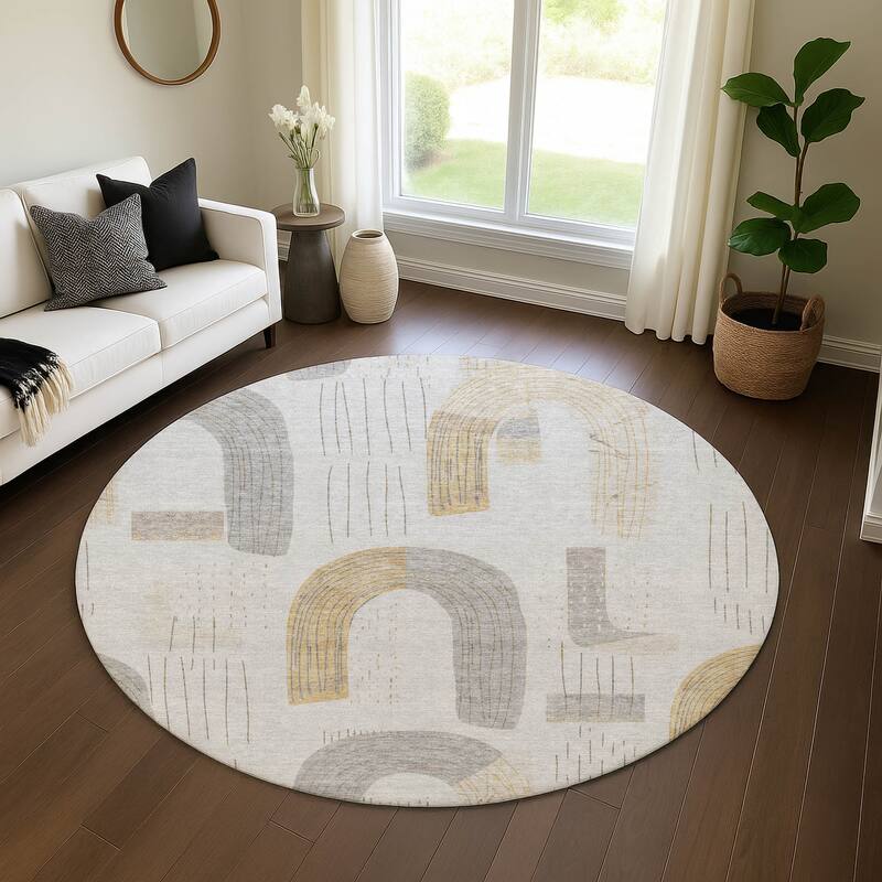 Premium Washable Super Soft Contemporary Mayfield Rug - Silver - 8' x 8'