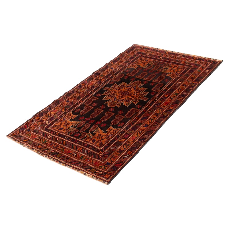 Teimani Black Rug 3'11" x 7'2" - 3'11 x 7'2