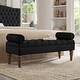 preview thumbnail 20 of 23, Velvet Long Bed Bench for Bedroom,Upholstered Window Bench with Tufted Button,Entryway Bench,Bolster Bench for Living Room Black