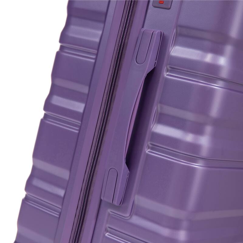 3 pcs/set in ABS Spinner Wheel Luggage, Carry on Suitcase, Matching Color, Combination Lock (Purple)