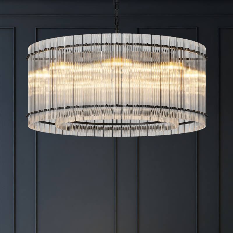 8-Light Water Ripple Crystal Glass Chandelier