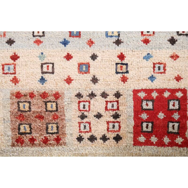 Vegetable Dye Gabbeh Kashkoli Oriental Area Rug Handmade Wool Carpet - 4'11" x 9'5"