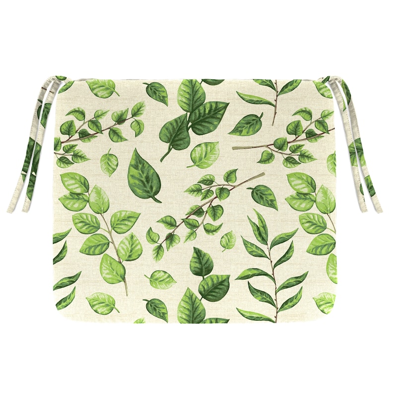 19" x 17" Outdoor Seat Cushion with Ties - 16.5'' L x 18.5'' W x 3'' H - Natik Aloe