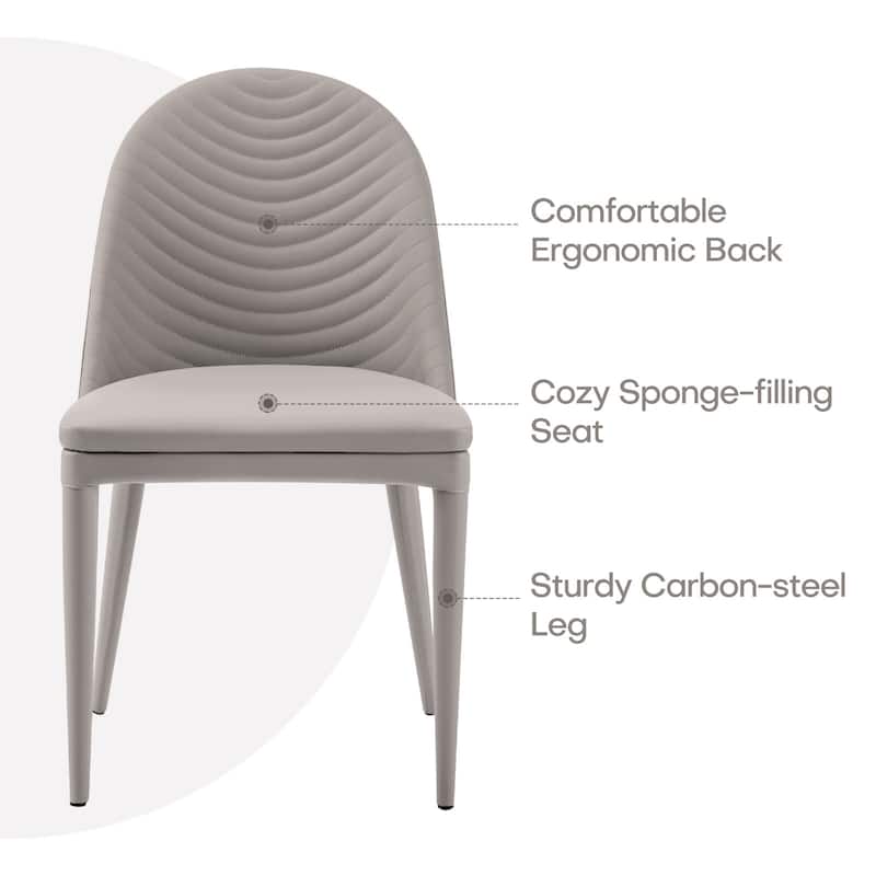 Fully Assembled Microfiber Leather Upholstered Dining Chairs, Set of 2 - 22.44"D x 18.5"W x 32.28"H