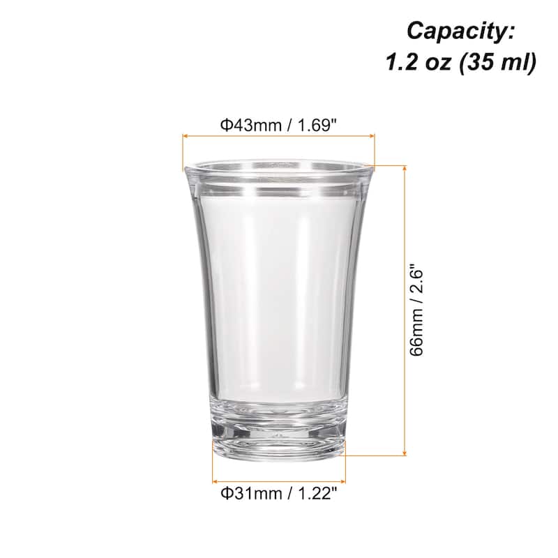 1pcs Shot Glasses 1.2oz Polystyrene for Cocktail - Transparent