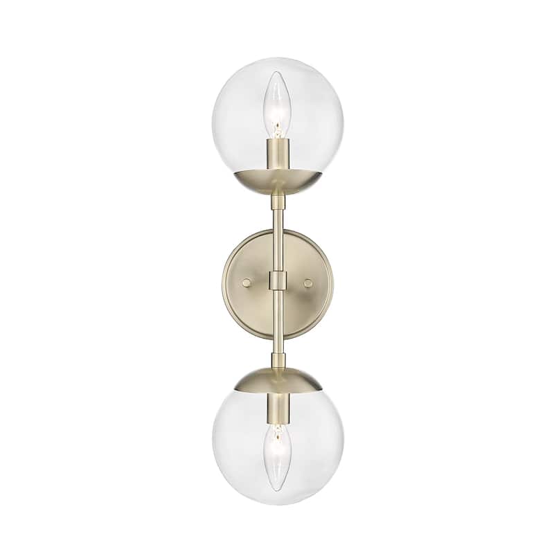 Millennium Lighting Avell 2 Light Sconce with Clear Glass Shades - Modern Gold