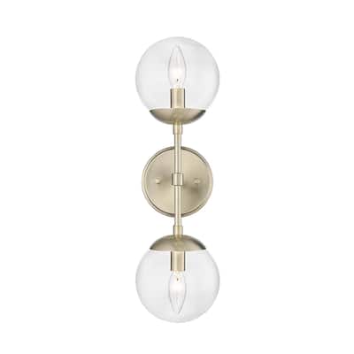 Millennium Lighting Avell 2 Light Sconce with Clear Glass Shades