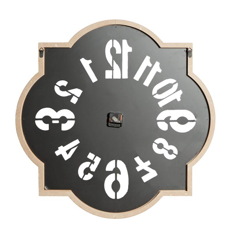 Metal Quatrefoil Wall Clock - Black - Roche River Decor - 2"W x 32"L x 32"H