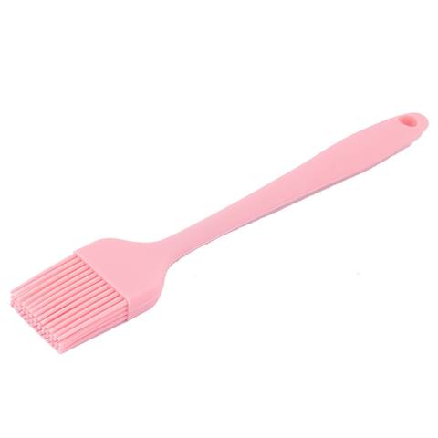Outdoor Silicone Pastry BBQ Grill Roast Basting Barbecue Oil Brush - Pink - 8.3" x 1.4" x 0.5"(L*W*T)
