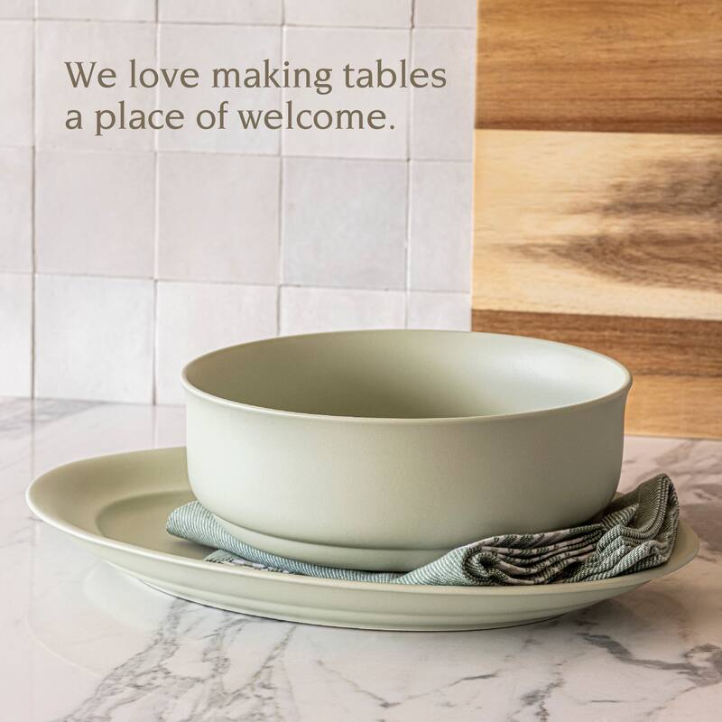 over&back Rimmed Semi-Matte Stoneware Serving Bowl