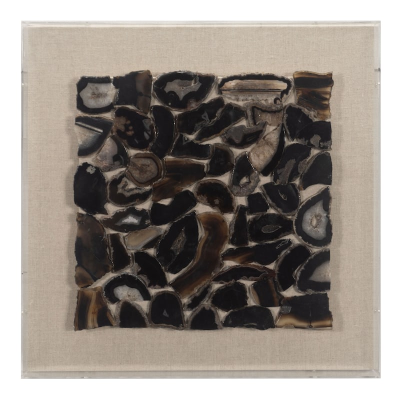 HUJI Dark Agate Collection Wall Décor in Acrylic Shadow Box - 15.8"x15.8"x2"