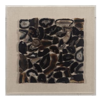 HUJI Dark Agate Collection Wall Décor in Acrylic Shadow Box - 15.8"x15.8"x2"