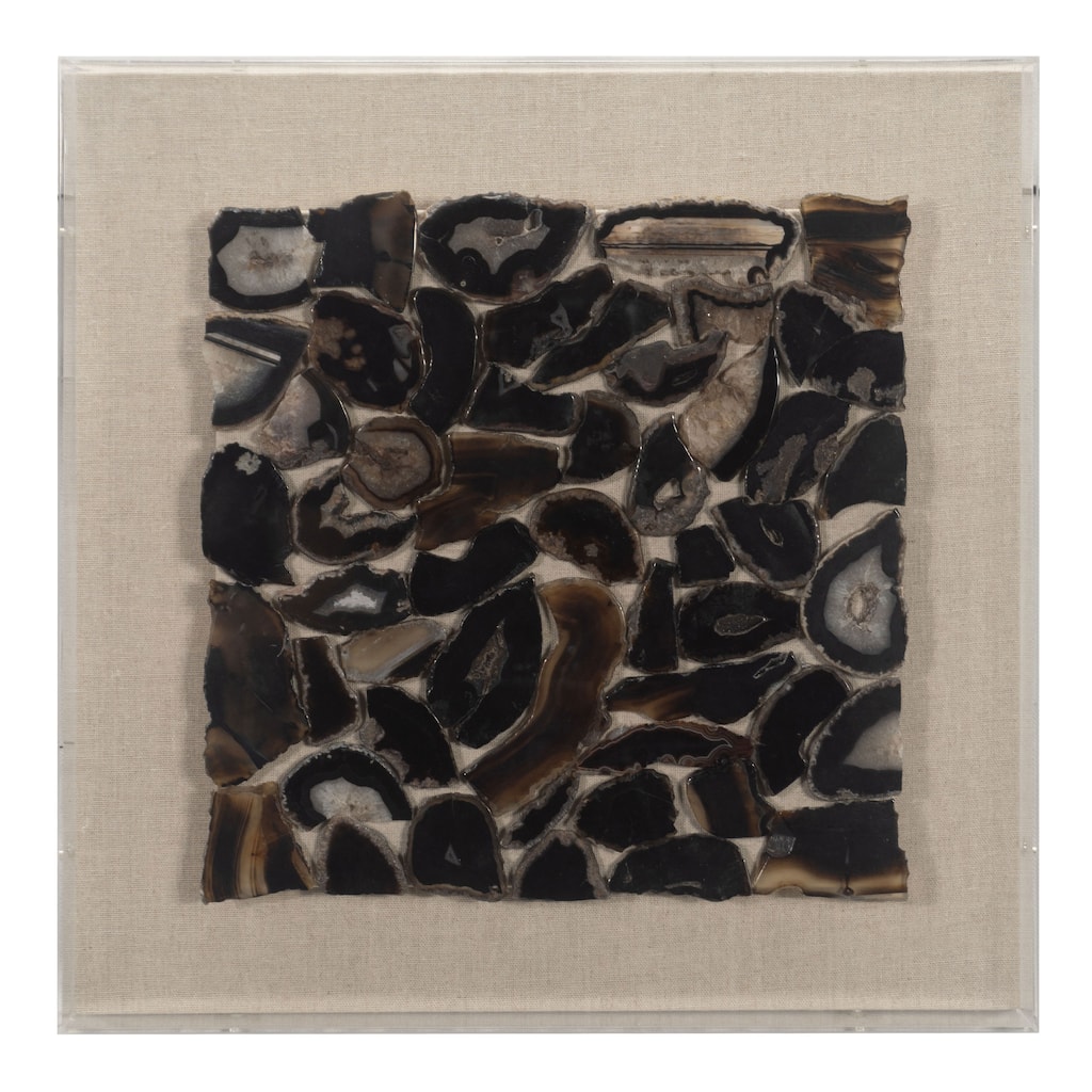 HUJI Dark Agate Collection Wall Décor in Acrylic Shadow Box - 15.8"x15.8"x2"