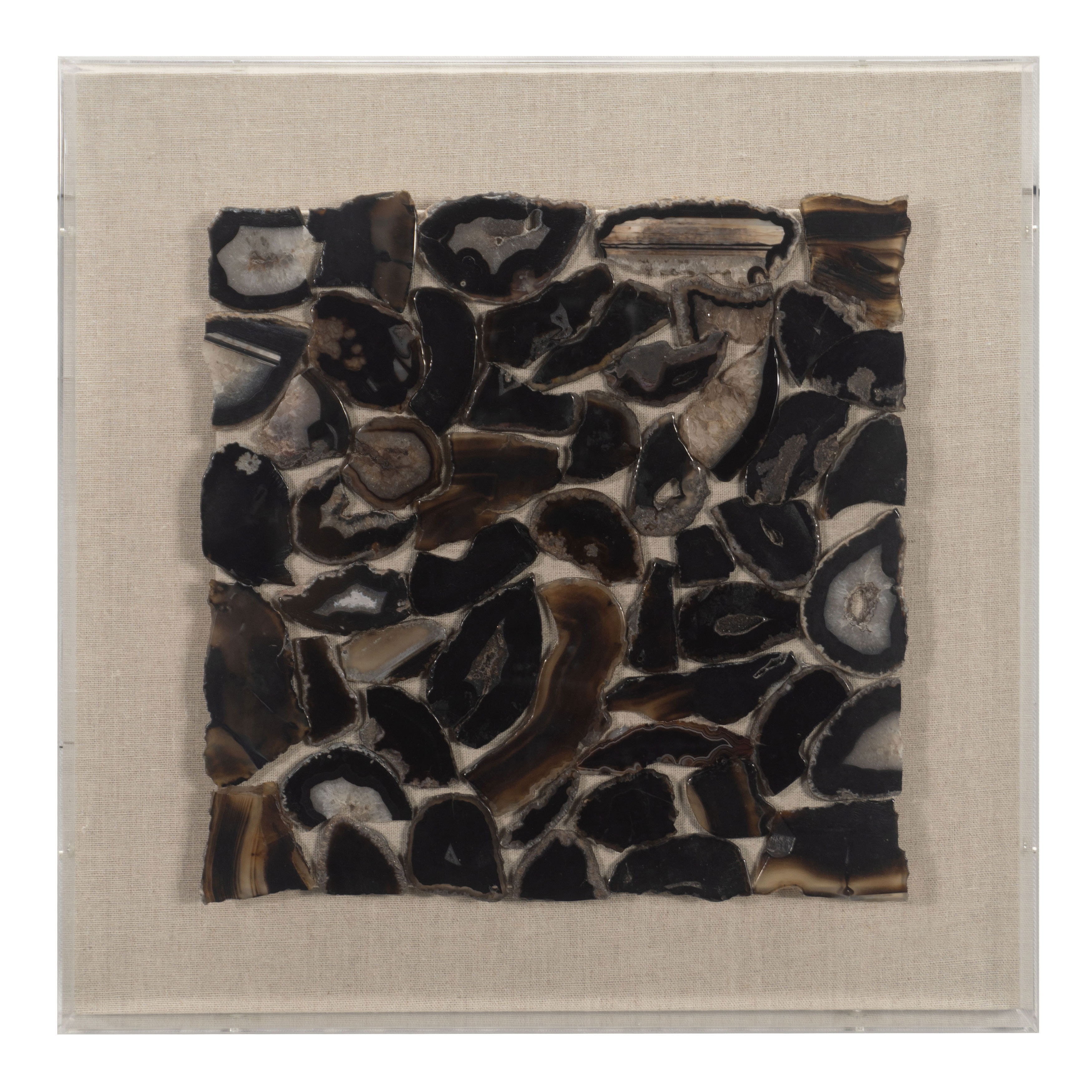 HUJI Dark Agate Collection Wall Décor in Acrylic Shadow Box - 15.8"x15.8"x2"