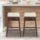 preview thumbnail 18 of 18, Bali Bohemian Woven Rattan Backless Bar Stool with Square Foam Cushion and Footrest for Kitchen Island or Home Bar