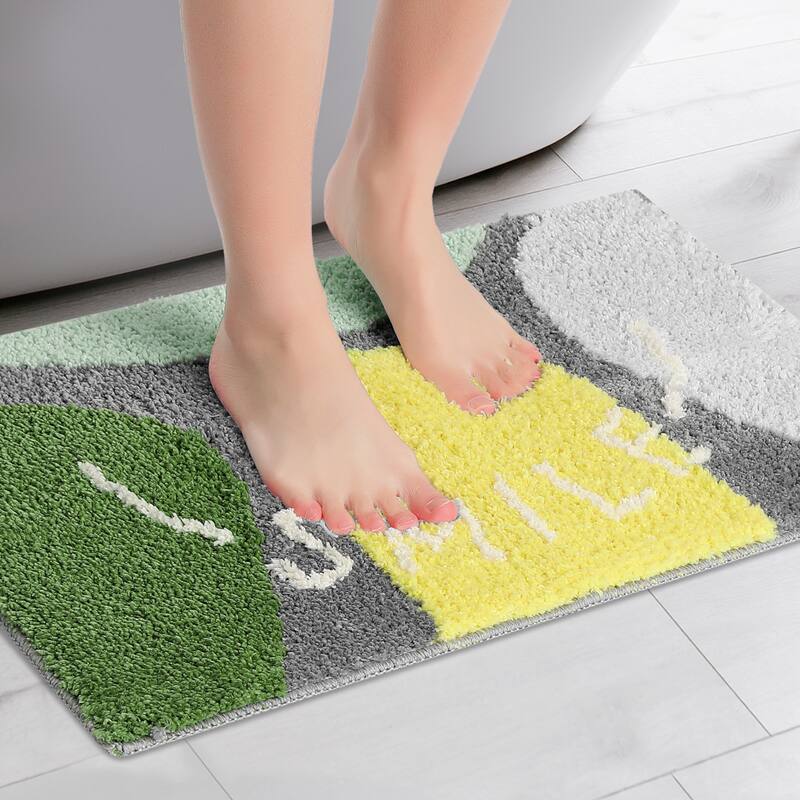 Cute Colorful Bath Mat, Stylish Funny Bathroom Rug with Cute Words, Fluffy Rug - Multi-3