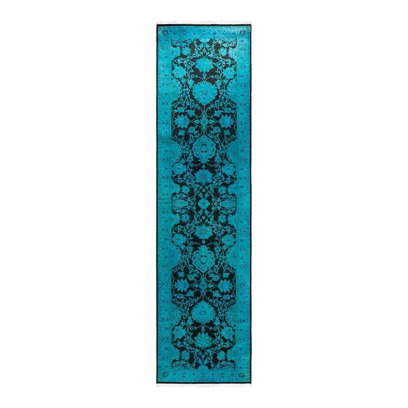 Contemporary Overdyed Wool Hand Knotted Runner - 2' 7" x 10' 4"