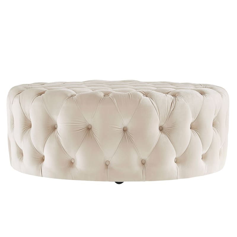 Knightsbridge Round Tufted Rolling Ottoman by iNSPIRE Q Artisan