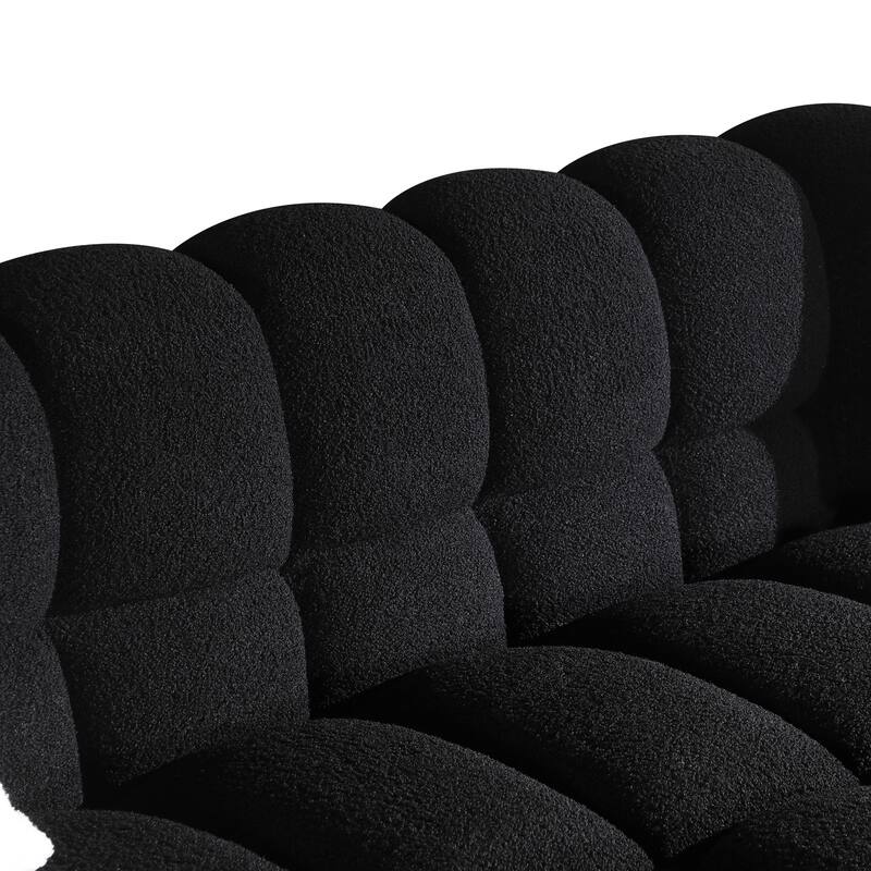 84.3 Length,35.83" Deepth,Human Body Structure,Marshmallow Sofa,Boucle Sofa,White Color,3 Seater
