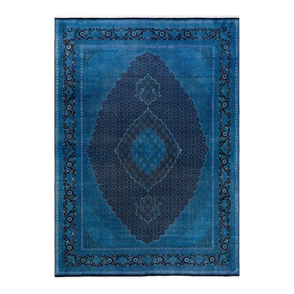 Fine Vibrance One-of-a-Kind Hand-Knotted Area Rug - Blue, 8' 10" x 12' 4" - 8' 10" x 12' 4"