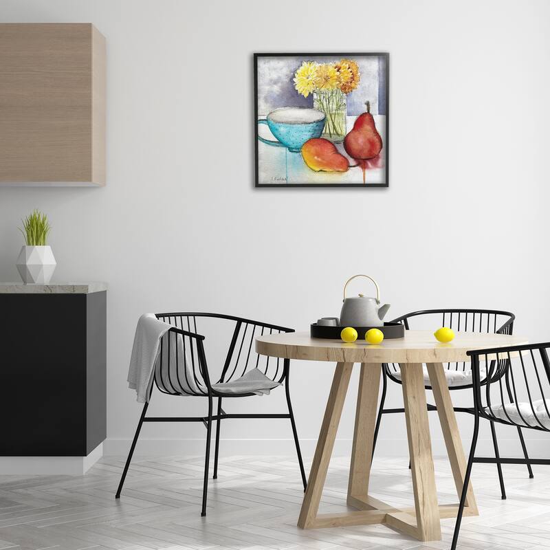 Stupell Modern Kitchen Teacup & Fruit Framed Giclee Art Design By Stephanie Fielden