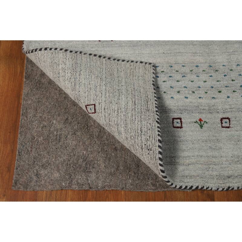 Hand Knotted Oriental 100% Wool Carpet Tribal Tribal Greys & Charcoal Gabbeh Area Rug - 9' 9'' X 8' 0''