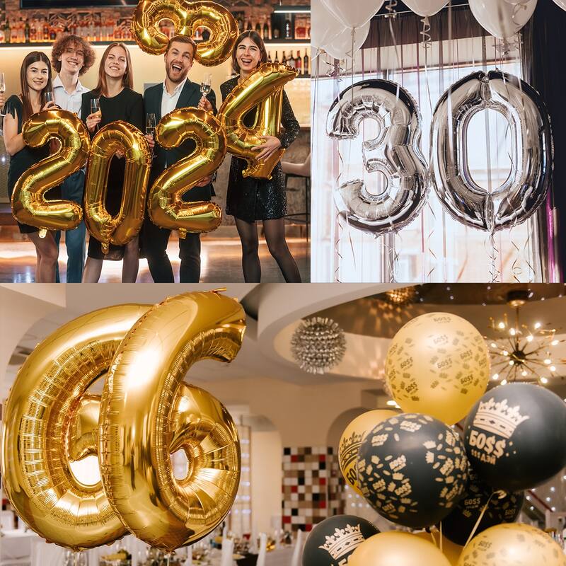 Number Balloons 40 Inch Gold Number 0 Balloons for Birthday Party - Gold Tone