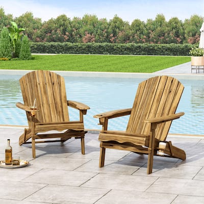 Bellwood Outdoor Acacia Wood Folding Adirondack Chairs (Set of 2) by Christopher Knight Home