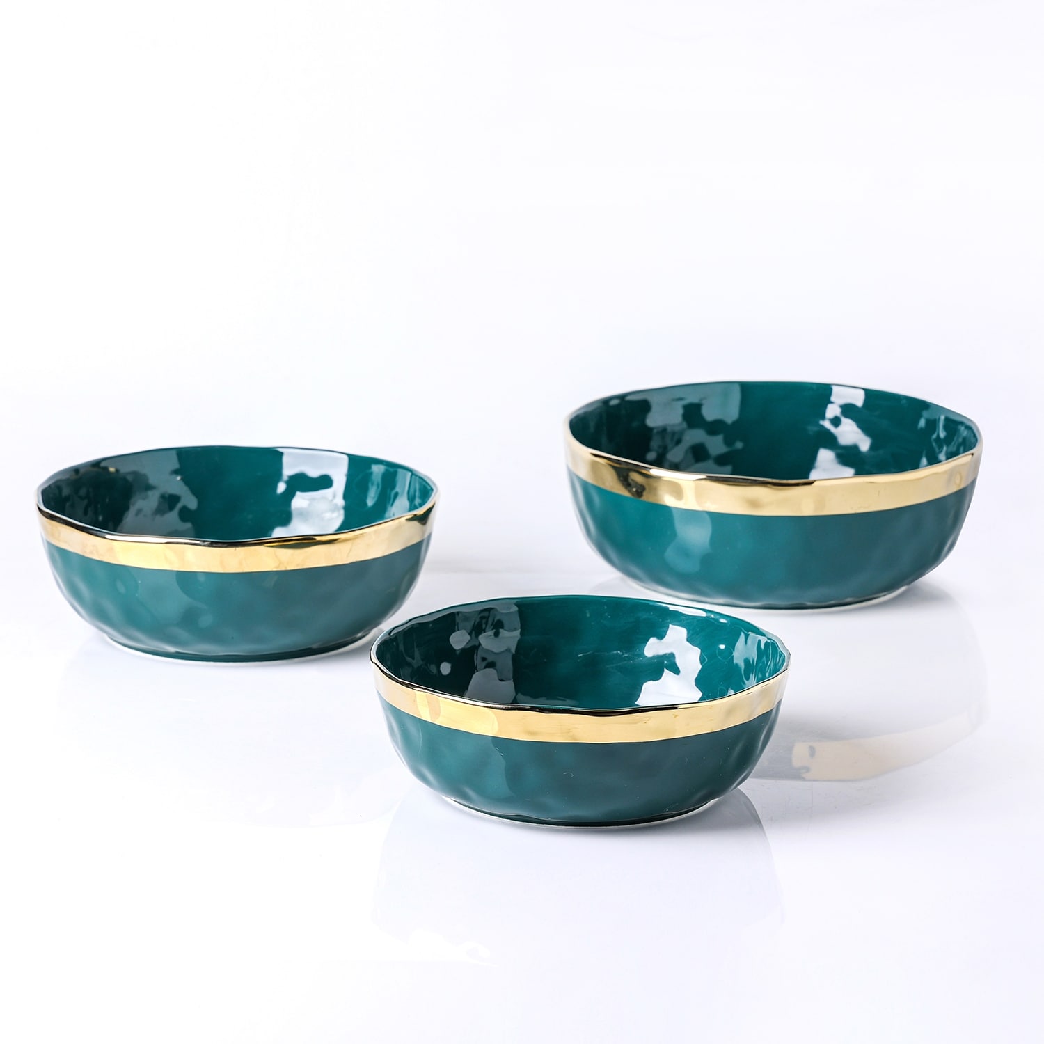 Stone Lain Florian Porcelain 3-Piece Round Bowl Service Set