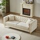 preview thumbnail 15 of 18, 82" Chenille Pull Buckle Sofa with Copper Nail Decoration Armrest