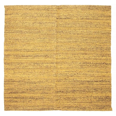 ECARPETGALLERY Flat-Weave Natural Olive Wool Tapestry Kilim - 6'4 x 6'6