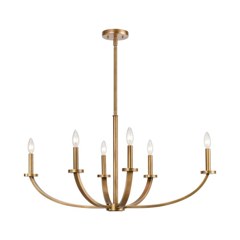 Elk Home Erindale Natural Brass Metal 6 Light Chandelier