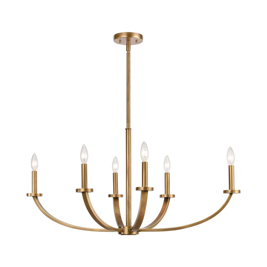 Elk Home Erindale Natural Brass Metal 6 Light Chandelier