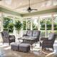 Option Brown Rattan - Grey Cushion