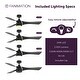 preview thumbnail 14 of 17, Fanimation Klear 56 inch Indoor/Outdoor Smart Ceiling Fan with LED CCT Select Light Kit and Remote - Black