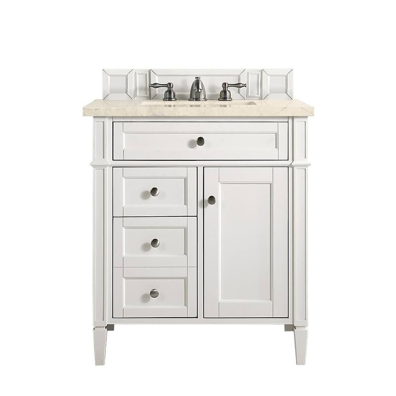James Martin Vanities 655-V30-3EMR Brittany 30" Single Basin Poplar - Bright White - Painted