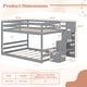 preview thumbnail 2 of 20, Costway Full Over Full Low Bunk Bed with Storage Stairs with