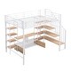 preview thumbnail 12 of 26, Full-Size Metal Loft Bed with Staircase, Built-In Low Storage Desk, and Multi-Tier Shelving for Space-Saving Versatility