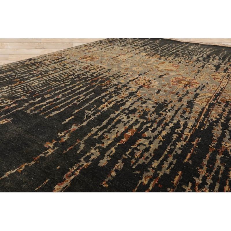 Premium Quality Peach Hand Knotted Traditional Oushak Wool Area Rug - 6' x 8' 8''
