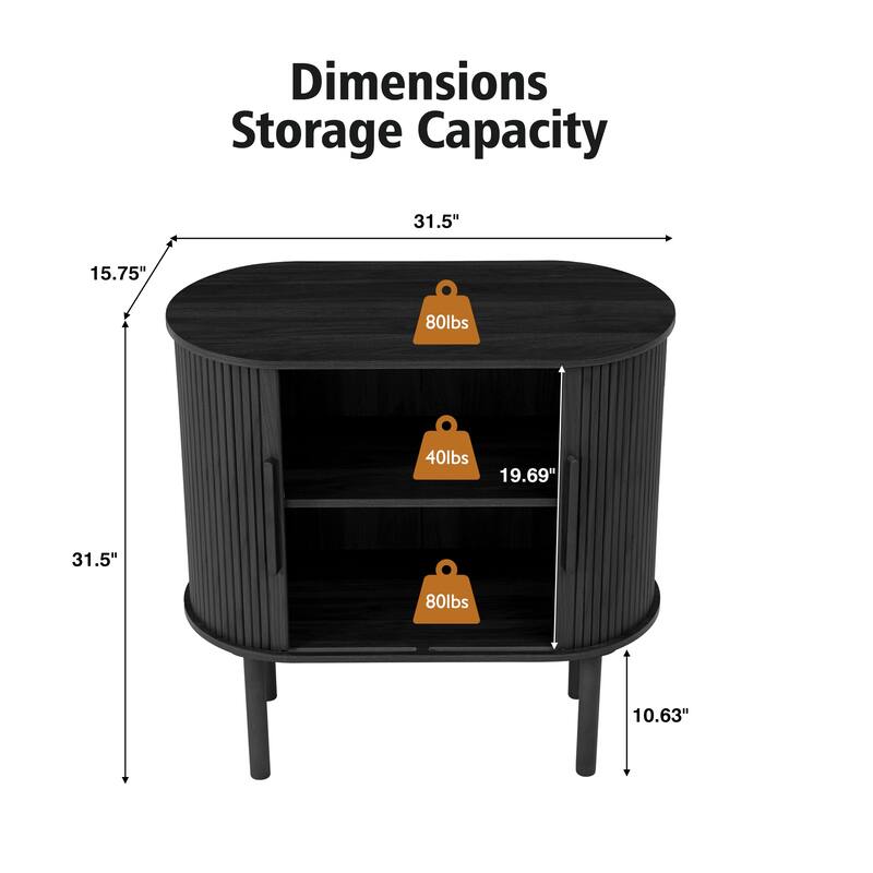 31.5in.W Sliding Door Sideboard/Buffet Cabinet