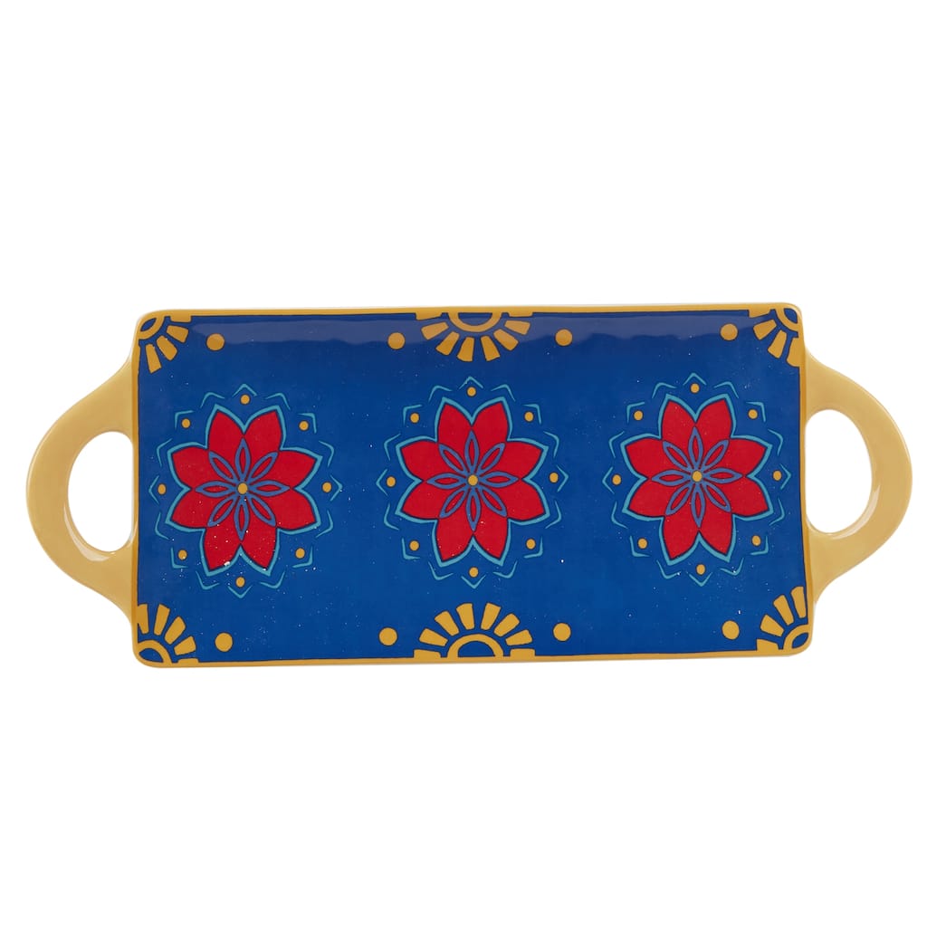 Certified International Spice Love Rectangular Tray with Handles - 15.75" x 6.25" x 1.625"