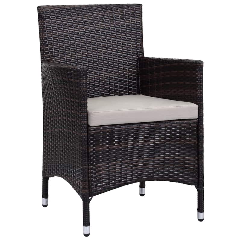 SAFAVIEH Outdoor Simka Brown/ Sand Patio Set (4-Piece) - 43W x 34D x 23H
