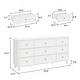 preview thumbnail 22 of 56, Timechee 63'' W Dresser White Chest Srorage Cabinet Lacquer Drawers