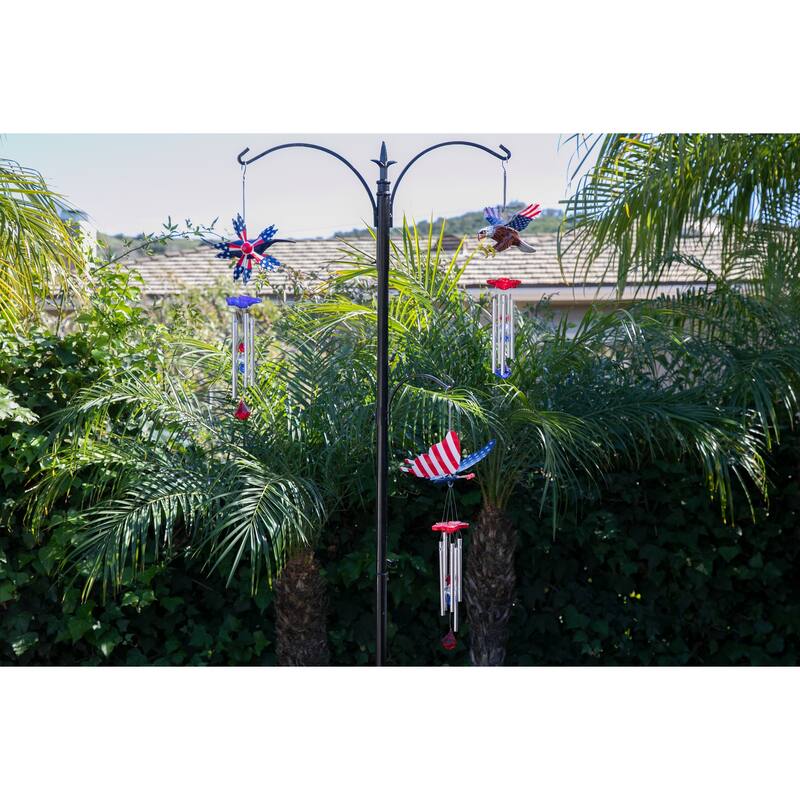 Exhart WindyWing Patriotic Eagle Wind Chime with American Flag Wings, 8 by 18 Inches