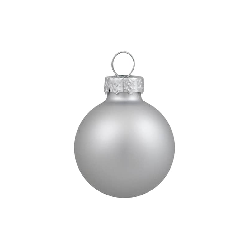 Shiny and Matte Glass Ball Christmas Ornaments - 2.5" - Silver - 40ct
