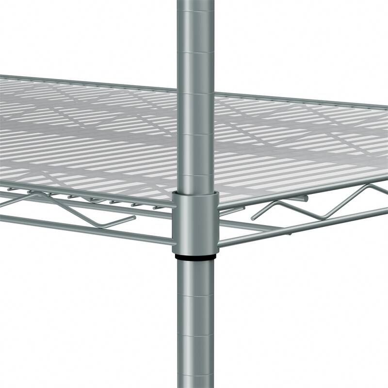 5 Tier Steel Heavy Duty Adjustable Shelves with Wheels and Feet