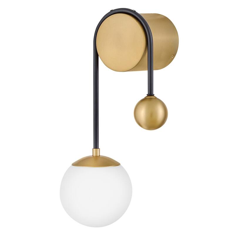 Lark 83570 Auggie 1 Light 18" Tall Wall Sconce with Etched Opal Glass