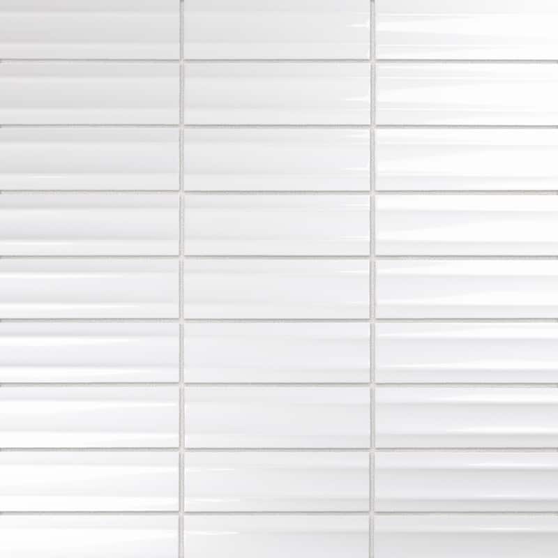 Merola Tile Crown Heights Maori Glossy White 2-5/8" x 7-7/8" Ceramic Wall Tile