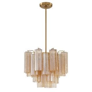 Addis 4 Light Aged Brass Chandelier - 17.75"W x 13.75"H x 17.75"D